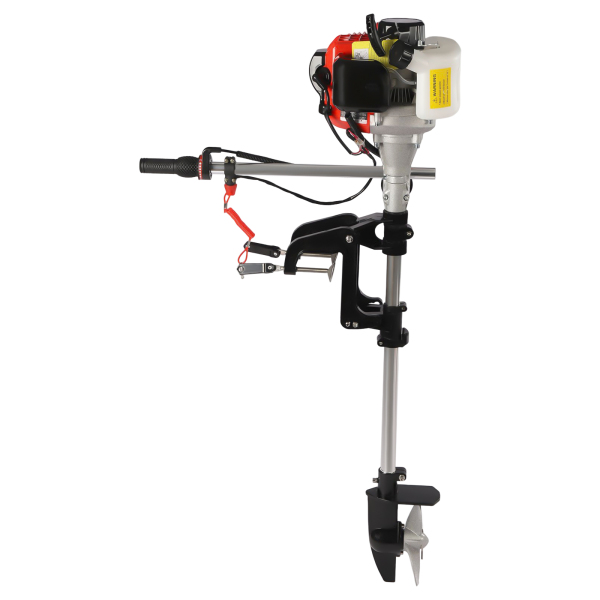 HANGKAI Outboard Motor Boat Engine 2 Stroke 2.3 HP, 1.7KW Marine Boat Motor 52CC with Air Cooling System and Manual Pull Start